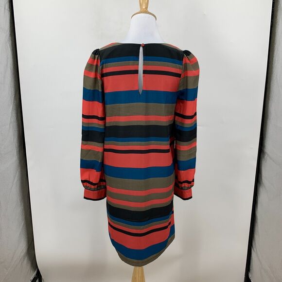 Tinley Road Stripe Shift Dress Womens S Small Puff Sleeves Keyhole Back Scoop - Picture 5 of 16